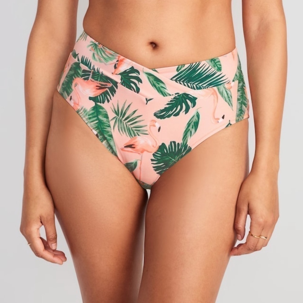 NWT! Birds in Paradise High-Waisted Cross-Front Bikini Swim Bottoms - Large 🌻